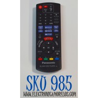 CONTROL REMOTO ORIGINAL PANASONIC PARA TV. Y REPRODUCTOR DE DISCOS BLU-RAY / NUMERO DE PARTE IR6 / N2QAYB00952 /  N2QYB000867 / N2QAYB000987 / N2QAYB001206 / N2QAYB000734 / N2QAYB000953 / N2QAYB000966 / MODELO DMP-BD75 / DMP-BD89 / DMP-BDT210 / DMP-BD755