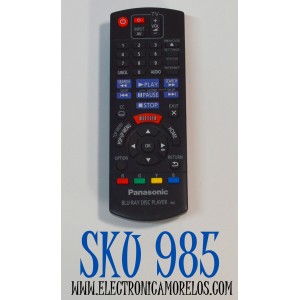 CONTROL REMOTO ORIGINAL PANASONIC PARA TV. Y REPRODUCTOR DE DISCOS BLU-RAY / NUMERO DE PARTE IR6 / N2QAYB00952 /  N2QYB000867 / N2QAYB000987 / N2QAYB001206 / N2QAYB000734 / N2QAYB000953 / N2QAYB000966 / MODELO DMP-BD75 / DMP-BD89 / DMP-BDT210 / DMP-BD755