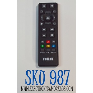 CONTROL REMOTO ORIGINAL PARA REPRODUCTORES MULTIMEDIA CON TRANSMISION WI-FI ESPECIFICOS DE RCA / COMPATIBLE CON VARIOS MODELOS DE TELEVISORES DE RCA / NUMERO DE PARTE XY-2002 / XY-2002-05-02 / HR43K / RNSMU5536REM / 6979-4981 / MODELO DSB776W / DSB772WE