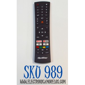 CONTROL REMOTO ORIGINAL PARA SMART TV QUASAR / NUMERO DE PARTE CX-711-1 / YS-43B / RC7010Q / 06-531W52-QU01X / CX-711-2 / 2619-UNR0AN2A / RC311S / MODELO Q32HST1 / SQ5002 / Q40FST2 / SQ3204 / SQ2400