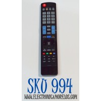 CONTROL REMOTO PARA TV LG / NUMERO DE PARTE AKB73756567 / AKB73715601 / AKB74115501 / AKB73615303 / AKB74455416 / AKB73755414 / AKB73715608 / AKB72914207 MODELO 60LD55 / 55LD52 / 55LE55 / 55LE85 / 50PT350 / 47LD63 / 47LD52 / 42LE73 / 52LD55 / 55LD650
