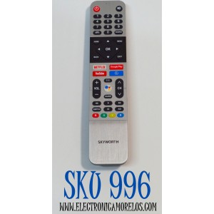 CONTROL REMOTO ORIGINAL PARA SMART TV/ANDROID TV SKYWORTH / COMANDO DE VOZ / NUMERO DE PARTE HS-8902 / 23165-HS8902 / 2ANM3NHS8902 / 539C-268903-W010/ HS-89 / B-HS-89 / HS-89 / HS89 / MODELO 49G2 / 50G2A / 32E20200/50UC7500 /40E20200 /50Q20200 / 55UC6200