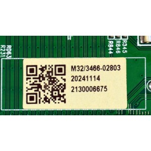 T-CON ORIGINAL PARA TV ONN / NUMERO DE PARTE 513C75A0M32 / TV75A0-ZC-01(C) / M32/3466-02803 / 2130006675 / 303C75A0233 / PANEL JR645R3HD1K / MODELO 100012587 65"