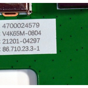 MAIN ORIGINAL PARA TV VIZIO 4K UHD HDR SMARTCAST / NUMERO DE PARTE 21201-04297 / MB-MT5586-A / 4700024579 / PANEL BOEI650WQ1 / DISPLAY HV650QUB-F72 REV.1.0 / MODELO V4K65M-0804 / V4K65M-0804 LBVFT5HA