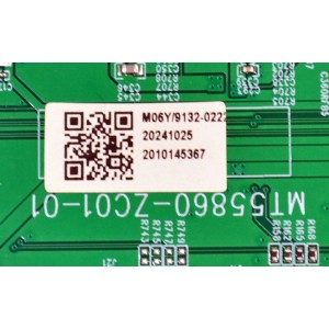 MAIN ORIGINAL PARA TV VIZIO 4K UHD HDR SMARTCAST / NUMERO DE PARTE 515C55860M06Y / MT55860-ZC01-01 / M06Y/9132-0222 / 2010145367 / DISPLAY JR645R3HA3L / MODELO V4K65M-0810