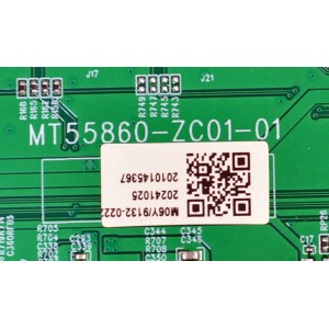 MAIN ORIGINAL PARA TV VIZIO 4K UHD HDR SMARTCAST / NUMERO DE PARTE 515C55860M06Y / MT55860-ZC01-01 / M06Y/9132-0222 / 2010145367 / DISPLAY JR645R3HA3L / MODELO V4K65M-0810