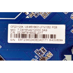 MAIN FUENTE COMBO ORIGINAL NUEVA PARA TV JVC HD ROKU TV / NUMERO DE PARTE 02-3MT816A32-J01T / CV816-N42 / V8-MR16K01-LF1V1352 / 7.D816N4212000.3A9 / MODELO SI32RF