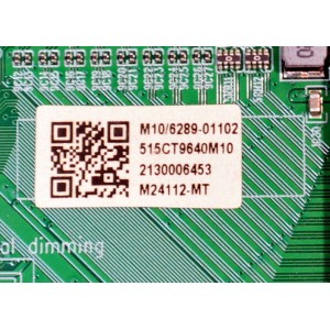 MAIN ORIGINAL PARA TV ONN 4K UHD HDR ROKU TV / NUMERO DE PARTE 515CT9640M10 / AMT9640-ZC01-01 / M10/6289-01102 / 2130006453 / M24112-MT / PANEL V430DJ1-Q01 D2 / DISPLAY V430DJ1-Q01 REV.D2 / MODELO 100012584 43"