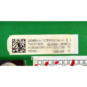 MAIN FUENTE COMBO ORIGINAL PARA TV HISENSE / NUMERO DE PARTE 280868 / RSAG7.820.9221/ROH / 280867 / HU58A6109FUWR / G2104NV / PANEL HD580X1U01-L1/S1/GM/ROH / DISPLAY V580DJ4-Q01 REV.C4 / MODELO 58R6E3