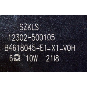 KIT DE BOCINAS ORIGINAL PARA TV TCL 2 PIEZAS / NUMERO DE PARTE 12302-500105 / B4618045-E1-X1-V0H / SZKLS / MODELO 50S446