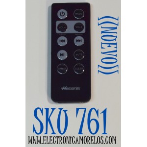 CONTROL REMOTO ORIGINAL NUEVO PARA SISTEMA DE AUDIO / BOCINAS / BARRAS DE SONIDO MEMOREX / NUMERO DE PARTE Mi2001 / Mi2031 / Mi2032 / Mi4390 / COMPATIBLE FUNCIONA CON BASE PARA iPOD CON RADIO FM Y RELOJ DESPERTADOR MEMOREX
