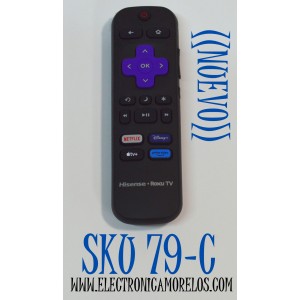 CONTROL REMOTO ORIGINAL NUEVO PARA TELEVISORES HISENSE ROKU TV / NUMERO DE PARTE 3026000172 / RC-ALIR / RSAG8.074.6369 / 269767 / 302600064 / 3226001217 / HU-RCRUS-23 / HU-RCRUS-22 / MODELO 75R6E4 / 75R6E5 / 75A6NR / 75R6030N / 75A65NR / 75A67NR