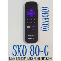CONTROL REMOTO ORIGINAL NUEVO PARA TELEVISORES PHILIPS ROKU TV / NUMERO DE PARTE 3226001225 / RC-ALIR / RC18F-T8 / 3226001226 / URMT21CND016 / URM21CND033 / URMT21CND027 / 101018E0016 / GZL-P20022 / MODELO 65PUL6673/F7 / 32PFL4664/F7 / 32PFL6452/F7