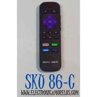 CONTROL REMOTO ORIGINAL PARA TV HISENSE ROKU TV / NUMERO DE PARTE HU-RCUS-20G / RC18E-T4 / NUMERO DE PARTE HU-RCUS-20G / HU-RCRUS-22 / 3226001217/ HU-RCRUS-23 / 3026000064 / MODELO 65R6E3 / 58R6E3 / 55R8F / 50R6090G / 48H4C / 43R6E3 /  40H4C1 / 32H4F