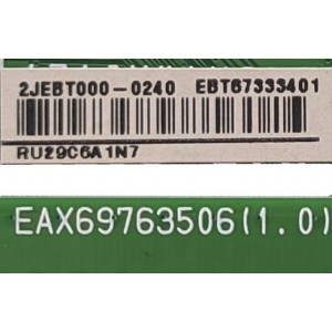 KIT DE TARJETAS PARA TV LG / MAIN EBT67333401 / EAX69763506(1.0) / FUENTE EAY65895562 / LGP86NT-21U1 / T-CON 6871L-6102D / 6870C-0834B / PANEL NC860TQF-AAKH3 / DISPLAY LC860DQR(SP)(A1) / MODELO 86UQ8000AUB.BUSYLKR