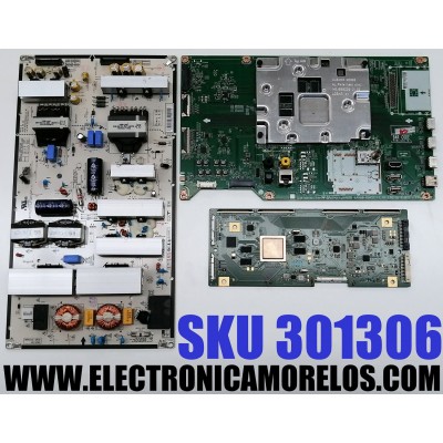 KIT DE TARJETAS PARA TV LG OLED 4K·UHD·HDR / MAIN EBT65210603 / EAX68102603 / 65210603 / T-CON 6871L-5299E / 6870C-0745B / LE650AQD-ELA1-Y31 / FUENTE EAY64888601 / LGP86T-18U1 / 64888601 / PANEL LE550AQD / MODELO OLED55B8PUA / OLED55B8PUA.BUSWLJR