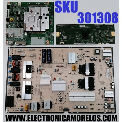 KIT DE TARJETAS PARA TV LG 4K·UHD·HDR / MAIN EBT66472101 / EAX69120303 / EAX69120304 / 66472101 / T-CON 6871L-5532A / 6870C-0748A / FUENTE EAY65769302 / LGP86T-20U1 / 65769302 / PANEL HC860DQF-SLUR3 / NC860DQF / MODELO 86UN8570AUD / 86UN8570AUD.BUSWLJR