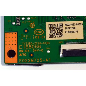 KIT DE TARJETAS ORIGINAL PARA TV VIZIO / NUMERO DE PARTE MAIN FUENTE 515C55831M16 / MT55831-ZC01 / T-CON 513C32B0M02 / TV32B0-ZC26-01(B) / 303C32B0232 / DISPLAY  V320BJ9-Q01 REV.C1 / MODELO VHD32M-0810 / VHD32M-0810 LMC1U1LA