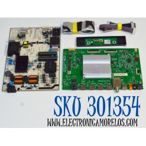 KIT DE TARJETAS ORIGINAL PARA TV TCL / NUMERO DE PARTE MAIN 30800-000501 / 40-MR17G7-MAA2HG / 11602-500466 / 30801-000480 / V8-MR17K01-LF / FUENTE G0504-000222 / 40-L20XH4-PWC1ZG / 11601-500051 / PANEL LVU75NDAL / DISPLAY ST7461D03-2 / MODELO 75S41BR