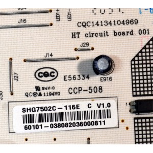 KIT DE TARJETAS ORIGINAL PARA TV VIZIO / NUMERO DE PARTE MAIN 60103-00640 / TD.MT5691.U751 / FUENTE 60101-03808 / SHG7502C-116E / T-CON 44-97717840 / 47-6021327 / PANEL BOEI750WQ1 / DISPLAY HV750QUB-N9D / MODELO V755-H4 / V755-H4 LHBFB4KW