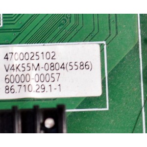 KIT DE TARJETAS ORIGINAL PARA TV VIZIO NUMERO DE PARTE MAIN FUENTE 60000-00057 / TPD.MT5586.PC753 (T) / MB-MT5586-B / 4700025102 / T-CON 44-98900010 / 47-6060002 / HV550QUBF70 / 44-9890001O / PANEL BOEI550WQ1 / DISPLAY HV550QUB-F70 / MODELO V4K55M-0804