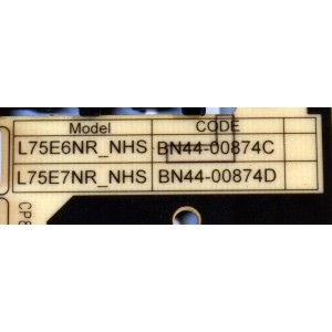 KIT DE TARJETAS ORIGINAL PARA TV SAMSUNG / NUMERO DE PARTE BN94-13061A / BN41-02636A / BN41-02636 / BN97-14340K / FUENTE BN44-00874D / L75E7NR_NHS / BN4400874D / PANEL CY-QN075FLLV1H / DISPLAY LSF750FF05-N01 / MODELO QN75Q6FNAFXZA