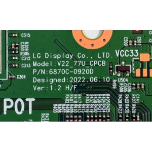 KIT DE TARJETAS ORIGINAL PARA TV LG / NUMERO DE PARTE MAIN EBT67871602 / EAX70145104 / 67871602 / FUENTE EAY65689425 / EAX68999803 / 65689425 / T-CON 6871L-7669A / 6870C-0920D / 7669A / PANEL AC770AQL / MODELO OLED77B4AUA / OLED77B4AUA.DUSQLJR