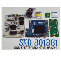KIT DE TARJETAS ORIGINAL PARA TV PHILIPS / NUMERO DE PARTE MAIN 260102023350 / CV817-KH / 260102023340 / FUENTE 260132009280 / MP140TL-1N61-H1 / T-CON 260157007540 / NPT500GT04-1_V2.0 / PANEL HK550WLEDM-JH4WH / DISPLAY PT550GT05-1 / MODELO 55PUL6643/F7