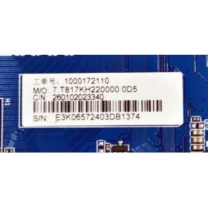 KIT DE TARJETAS ORIGINAL PARA TV PHILIPS / NUMERO DE PARTE MAIN 260102023350 / CV817-KH / 260102023340 / FUENTE 260132009280 / MP140TL-1N61-H1 / T-CON 260157007540 / NPT500GT04-1_V2.0 / PANEL HK550WLEDM-JH4WH / DISPLAY PT550GT05-1 / MODELO 55PUL6643/F7