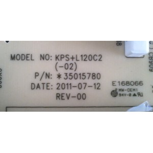 FUENTE DE PODER / RCA 34007894 / KPS+L120C2-02 / MODELO L32E9HD