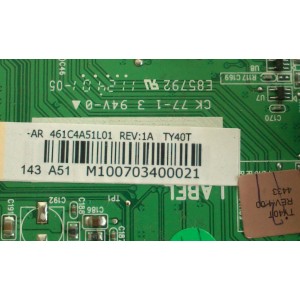 MAIN / STY32T / TOSHIBA 75025867 / 431C4A51L01 / 461C4A51L01 / MODELO 40FT2U / PANEL V400H1-L10 Rev.C1