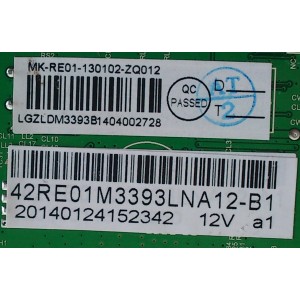 MAIN / RCA 42RE01M3393LNA12-B1 / 20140124152342 / LD.M3393.B / 20140124152342 12V a1 / 3393B140 / PANEL T420HVN03.1 / MODELO LED42C45RQD