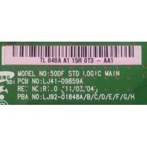 MAIN LOGICA / SAMSUNG BN96-20045A / 848A / LJ92-01848A / LJ41-09859A / MODELO PN51D530A3FXZA N302	