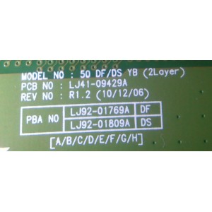 Y-BUFFER / SAMSUNG BN96-20049A / LJ92-01769B / 769B A1 / LJ41-09429A / PANEL S50FH-YD09 / S50FH-YB10 / MODELOS NS-51P680A12 / PN51D530A3FXZA N302