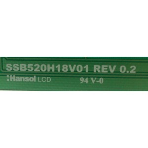 BACKLIGHT INVERSOR LEFT / SAMSUNG LJ97-02096A / 02096A / SSB520H18V01 / REV 0.2 / MODELO LN52B750U1FXZA