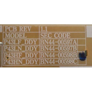 FUENTE DE PODER / SAMSUNG BN44-00598B / P43HF_DDY / MODELO PN43F4500AFXZA UD01	