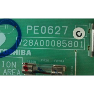 FUENTE DE PODER / TOSHIBA 75012670 / PE0627C / V28A00085801 / MODELO 52RV535U	