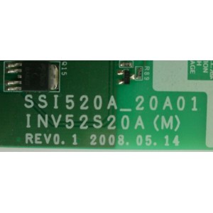 BACKLIGHT INVERSOR MASTER / TOSHIBA LJ97-01810A / SSI520A_20A01 / 01810A / INV52S20A(M) / MODELO 52RV535U (MASTER)	