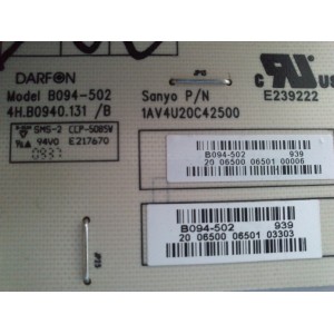 FUENTE DE PODER / BACKLIGHT INVERSORA SANYO 1AV4U20C42500 / MODELO DP52449 P52449-01	