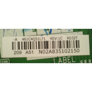 MAIN / TOSHIBA 461C4Q51L71 /431C4Q51L71 / 716M0020-7 / VTV-L40613 / MODELO 32L4200U	
