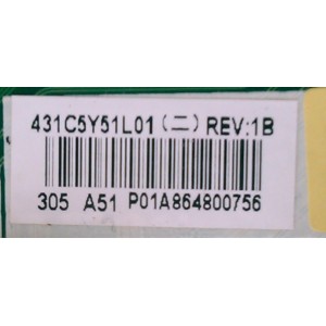 MAIN / TOSHIBA 461C5Y51L01 / 431C5Y51L01 / SRI32T VTV-L32615 / 7160081-6 / MODELO 32L2300UM	