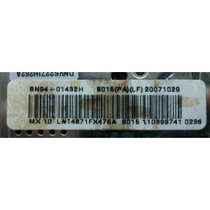 MAIN / SAMSUNG BN94-01432H / BN97-01739H / BN41-00904A / PANEL LTA460HH-L01-000 / MODELO LNT4671FX/XAA