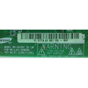 MAIN LOGICA / SAMSUNG BN96-09739A / 617A / LJ92-01617A / LJ41-05903A / MODELOS PN50B450B1DXZA / PN50B430P2DXZA / PH50KPPLBF/ZA BA01 / HPT5064X/XAA / PS50B451B2WXXU / 