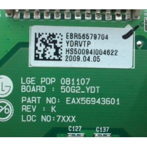 BUFFER YDRVTP / LG EBR56579704 / EAX56943601 / 50G2_YDT / MODELO 50PQ20-UA	