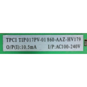 FUENTE / BACKLIGHT / PROVIEW 860-AAZ-HV179 / TIP017PU-01 / TPCITIP017PV-01 / SC1C1001196F / 0523-01917 / MODELO HV175	