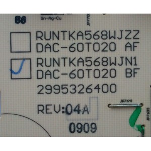 BACKLIGHT INVERSOR / SHARP RUNTKA568WJN1 / 2995326400 / DAC-60T020 BF / DAC-60T020 / MODELO LC-40E67U	