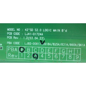 MAIN LOGICA / AKAI LJ92-00817A / LJ41-01724A / 817A / MODELO PDP4294 / REV. A3