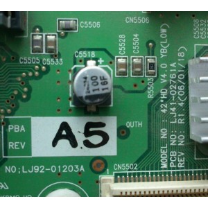 BUFFER / SAMSUNG  203 A5  / REV: R1.4 / LJ92-01203A / LJ41-02761A / N.D.P. SAMSUNG BN96-02216A / N.D.P. PHILIPS 996500032640 / MODELO PPM42M5HBX/XAA / 42PF9630A / PANEL S42AX-YB01	