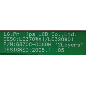 T-CON / LG 6871L-0839A / 6870C-0060H / L839A / 839A / MODELO 37LC2D-UD ALUSLL / 37LC2D-UE / RZ-37LZ55 APUKLF / 37LC2DB-EC / RZ-37LZ31 ALUK / M3701C-BA / NUMERO DE PANEL LC370WX1