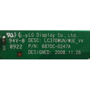 T-CON / LG 6871L-1528A / 6870C-0247A / LC370WUN/WUE_V4 / 1528A / MODELO 37LG50-UG AUSPLJM	